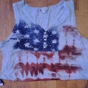 Unity World Wear Red Pink Crop Graphic Tank Top